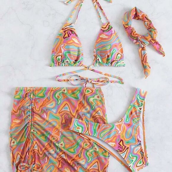 Bikini LUXE Y2K Bikini Swimsuit Set with Beachskirt - Picture 9 of 11